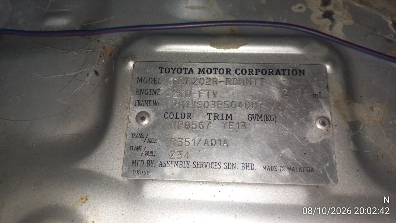 TOYO TOYO007 2.5 GL MT 2012
